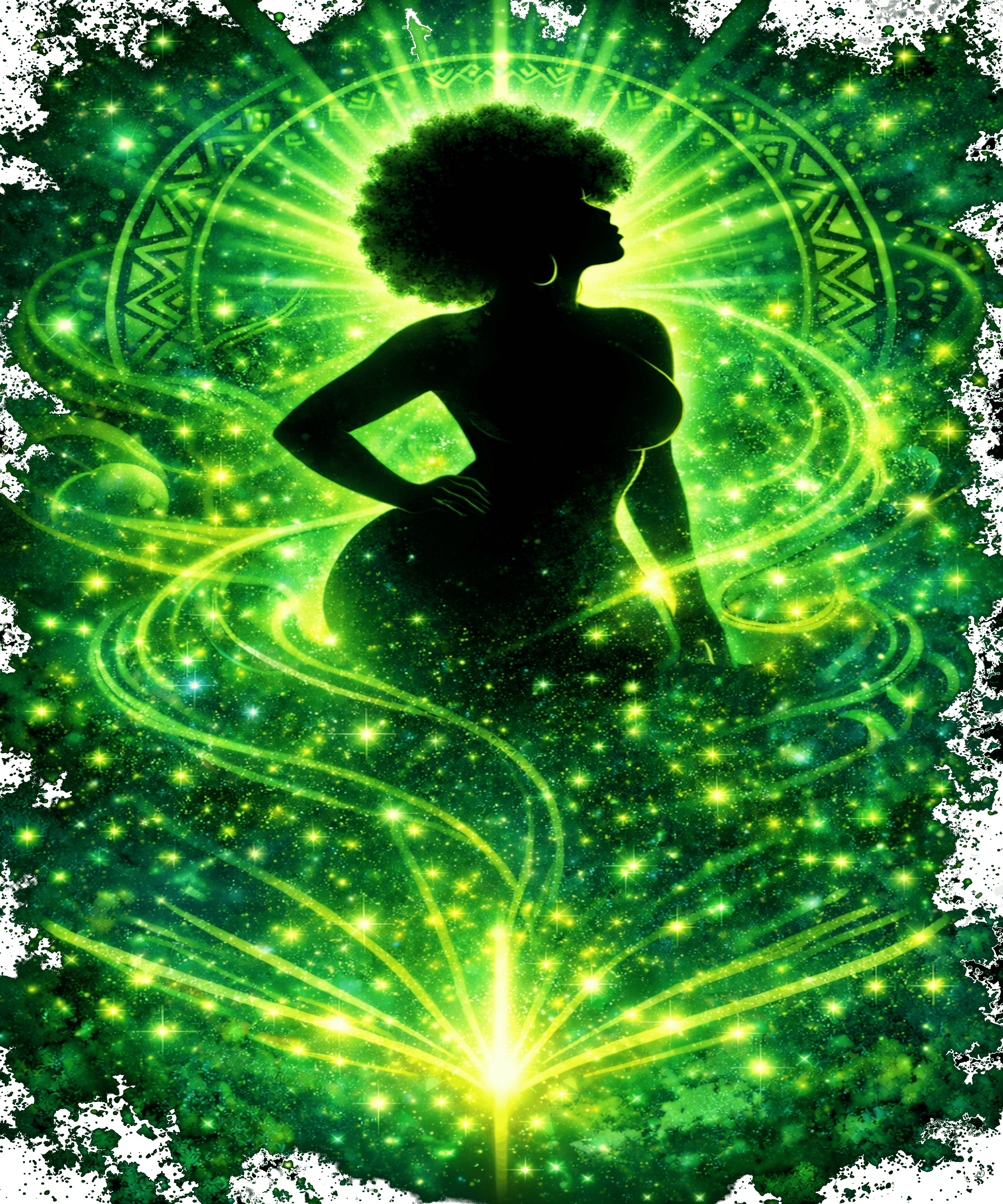 Green Light Energy Afro Woman